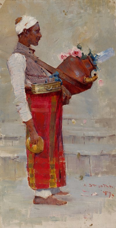 Egyptische drankverkoper door Arthur Streeton